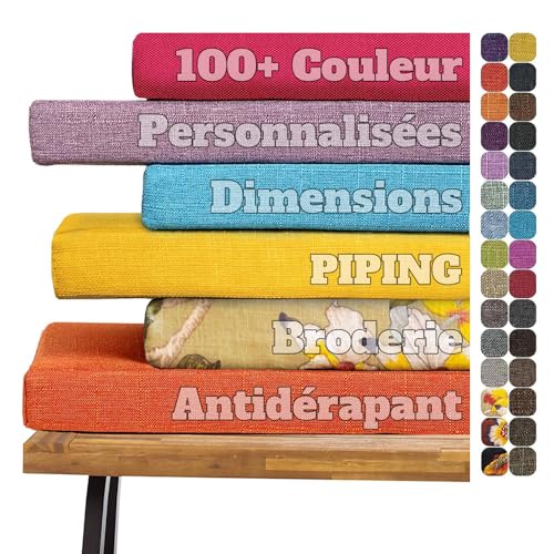 frides Coussin De Banc De Taille Personnalisée, Antidérapant Coussin de Siège en Mousse Épaisse...