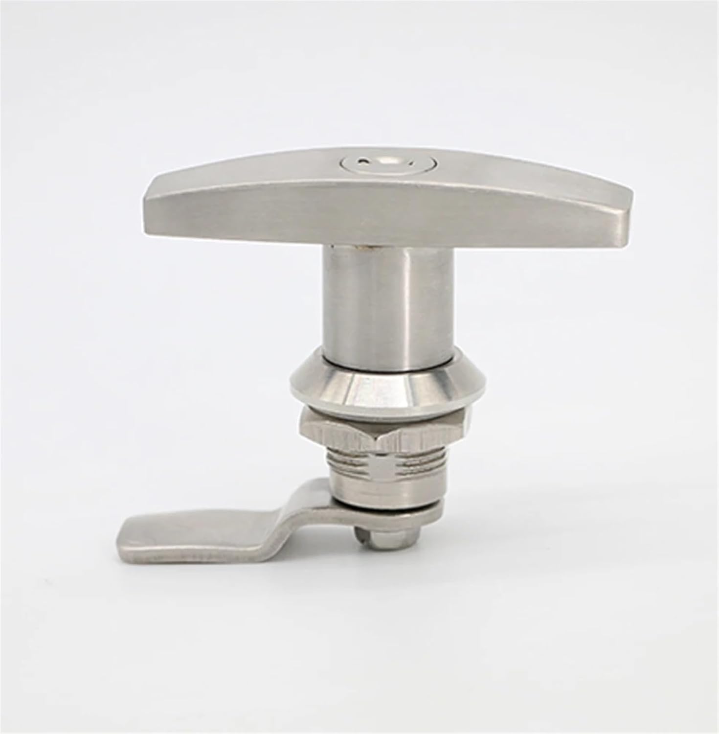 MS101-1-2 Handle Lock T-Type Rotary Tongue Lock 304 Stainless Steel Distribution Box Door Lock Control Cabinet 1Pcs(No Lock Cylinder)