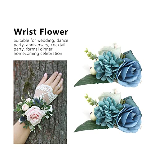 Set of 2 Bridesmaid Wrist Corsage Wristlet Band Bracelet, Bridal Wrist Flower - Image 4