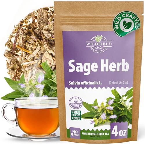 Image of 4 oz. Dried Sage Herb Herbs Tea (Salvia Officinalis) - 113g (4 oz) Herbal Tea Salvia Sage
