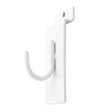 SSWBasics Slatwall Accessories - Pack of 50 White Slatwall Hooks for Display - Essential Slat Wall Accessories for Organized Retail and Home Storage