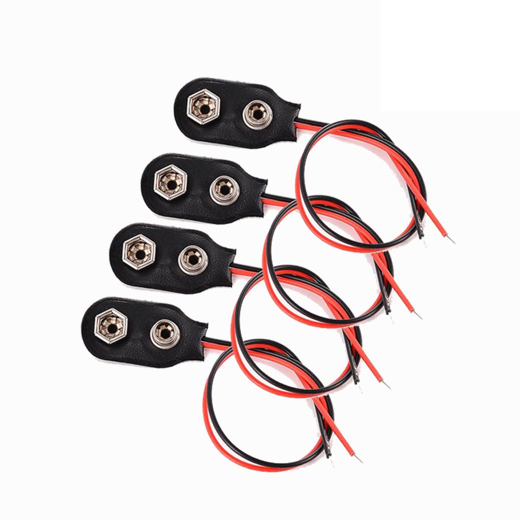 SG FLASH 9V Battery Clip Connector Positive Negative Snap Lead Wire with Dual Alligator Clips Electronic Components Electronic Hobby Kit |Pack of 4 (B0C6FGV9D5) Amazon Price History, Amazon Price Tracker