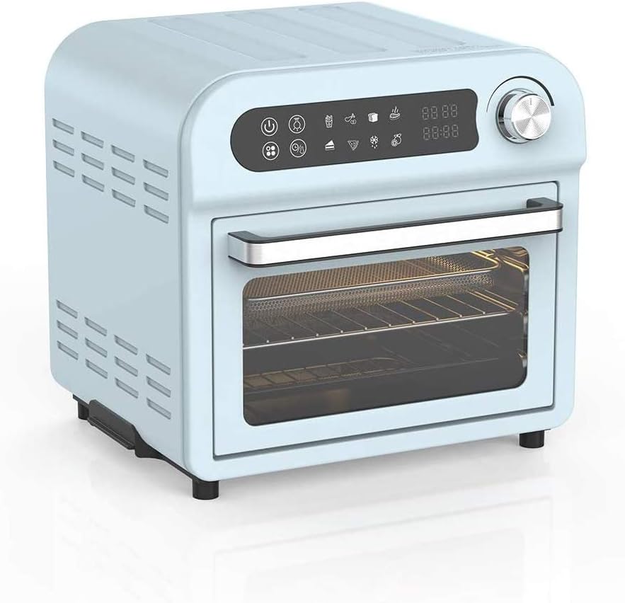 Air Fryer Toaster Oven Combo 8-in-1 Countertop Rotisserie & Dehydrator, Convection Oven for Chicken, Pizza, Cookies, Bake, Broiler, Roaster, Toast, Oil-Less Oven, Stainless Steel Body, Accessories Included, LED Display & Control Dial, 1500W, Green Air Fryer Toaster Oven Combo 8-in-1 Countertop Rotisserie & Dehydrator, Convection Oven for Chicken, Pizza, Cookies, Bake, Broiler, Roaster, Toast, Oil-Less Oven, Stainless Steel Body, Accessories Included, LED Display & Control Dial, 1500W, Green
