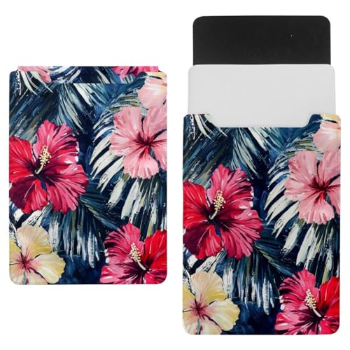 Housse pour ordinateur portable anti-rayures solide à motif fleurs d'hibiscus