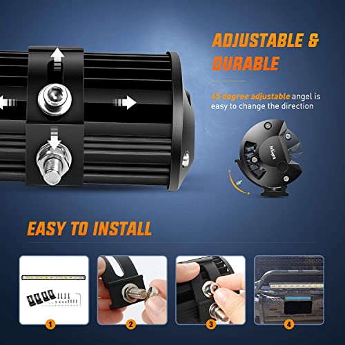 Image of Nilight 37Inch 780W LED Light Bar Triple Row Flood Spot Combo 78000LM Driving Off Road Lights with 12V Wiring Harness Kit for Truck Tractor Trailer Pickup SUV 4x4 Van Camper,2 Years Warranty