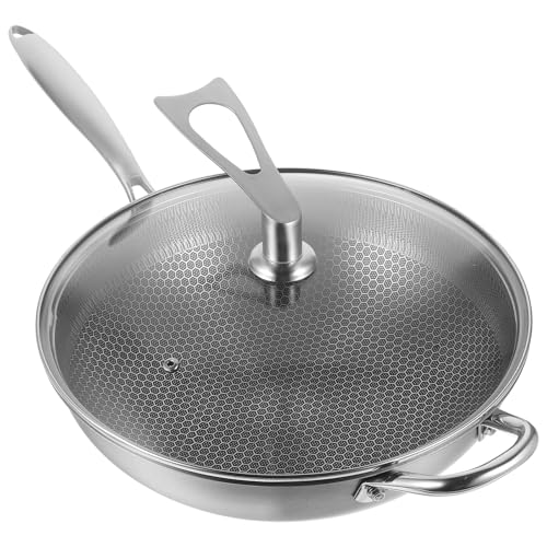 Wok de acero inoxidable 32 cm con tapa antiadherente miniatura 1