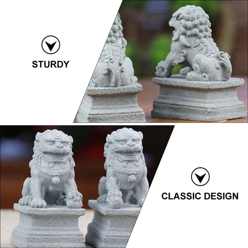 Pareja de Mini Estatuas de Perros Guardianes Fu Foo miniatura 5