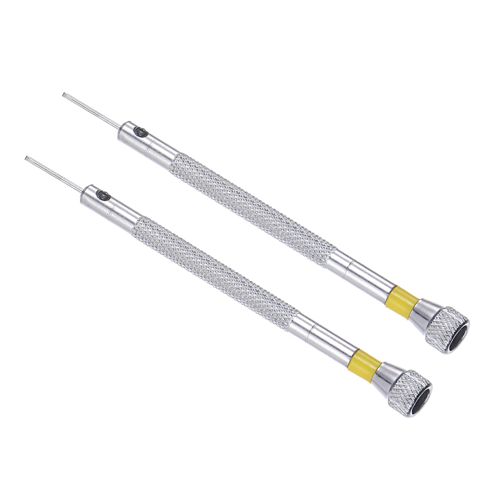 CoCud Mini Slotted Screwdriver, 0.8mm Size 90mm Length, Carbon Steel Small Flat Head Screwdrivers Yellow
