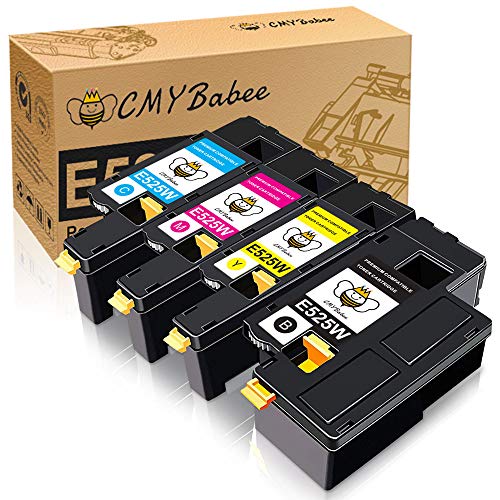 CMYBabee Compatible Toner Cartridge Replacement for Dell E525W Color Laser Printer 593-BBJX 593-BBJU