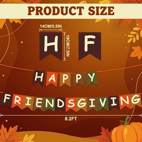 Image of Friendsgiving Party Decorations - HAPPY FRIENDSGIVING Banner | Thanksgiving Decorations for Indoor Outdoor Outside - Fall Decor Thanksgiving Backdrop Garland Accessories Party Favors for Home Door