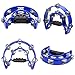 Soulmate Tambourine Metal Jingles Hand Held Percussion Half-Moon Double Row Tambourine for Kids Adult Musical Instrument Gift for KTV, Party, Blue