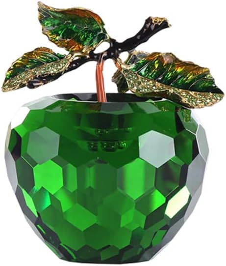 Crystal Ornament Green Fruits Glass Fruit Figurine Handmade Art Gift for Christmas Birthday Ornament