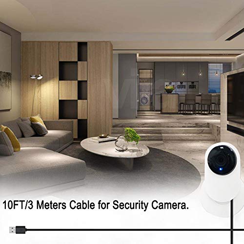 SIOCEN 10FT USB Power Extension Cable for WyzeCam Pan,WyzeCam,Echo Dot Kasa Cam,Yi Camera,YI Dome Home,Oculus Go,Furbo Dog,Nest Cam,Blink,Cloud Camera,Netvue,Security Camera Charging Cord - Thumbnail 4