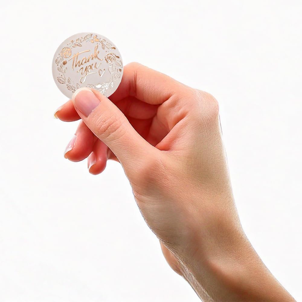 500 Pack 1.5 Inch Round Thank You Stickers Roll,Premium Adhesive Labels for Small Business,Packaging,Gifts, Envelopes,Express Gratitude,Ideal for Customers,Handmade Goods,Durable & Easy Peel - Image 8