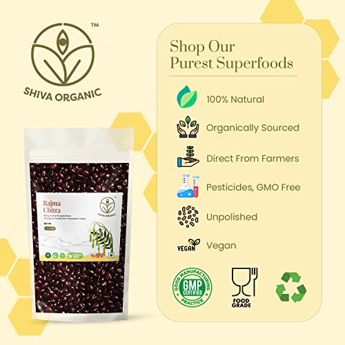 Image of Shiva Organic Himalayan Rajma Chitra /Kidney Beans 900 grams - Unpolished 100% Natural