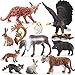 Forest Animals Figures Playset 10PCS Woodland Animal Figurines Toys Set Plastic Animals Figure Tiger Figurine Wolf Figurine