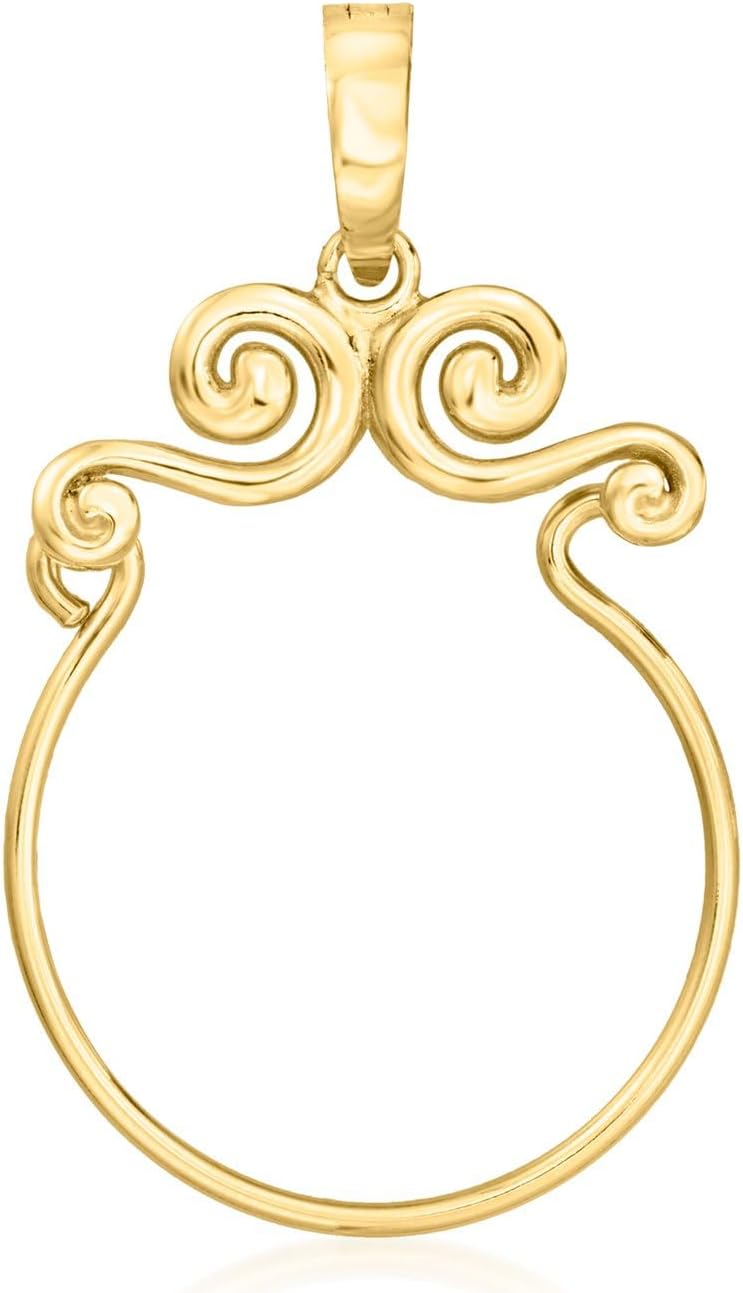 Ross-Simons 18kt Gold Over Sterling Scrolled Charm Holder Pendant