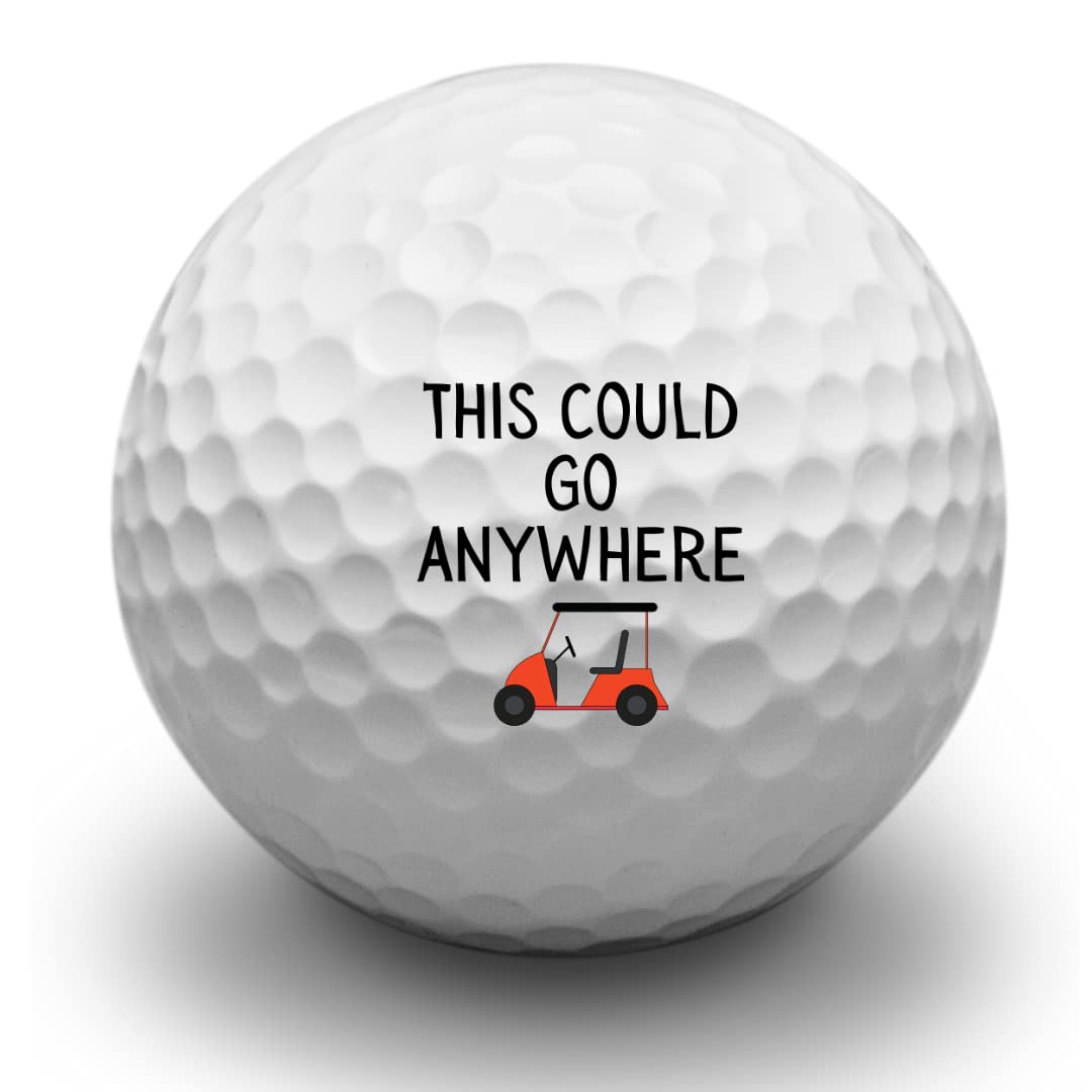 Second Ave Pack of 3 Joke Funny Golf Balls This Could Go Anywhere Father's Day Christmas Birthday Golfer Gift