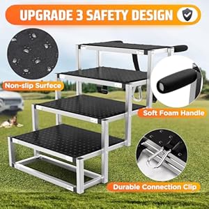   Gimars-Ultra-Sturdy-Extra-Wide-Dog-Car-Ramp-for-Large-Dogs-Adjustable-Height-for-Senior-Dogs-with-ACL-Lightweight-Aluminum-Foldable-Pet-Ramp-for-High-Beds-SUV-Jeep-Trucks-20-Inches