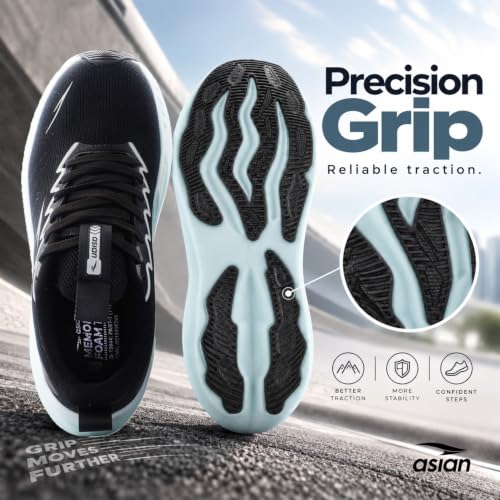 Image of ASIAN Aerofoam-01 Men's Running Shoes with Breathable Mesh Upper | Energy Return Sole, Lace-Up Fit & Lightweight Comfort