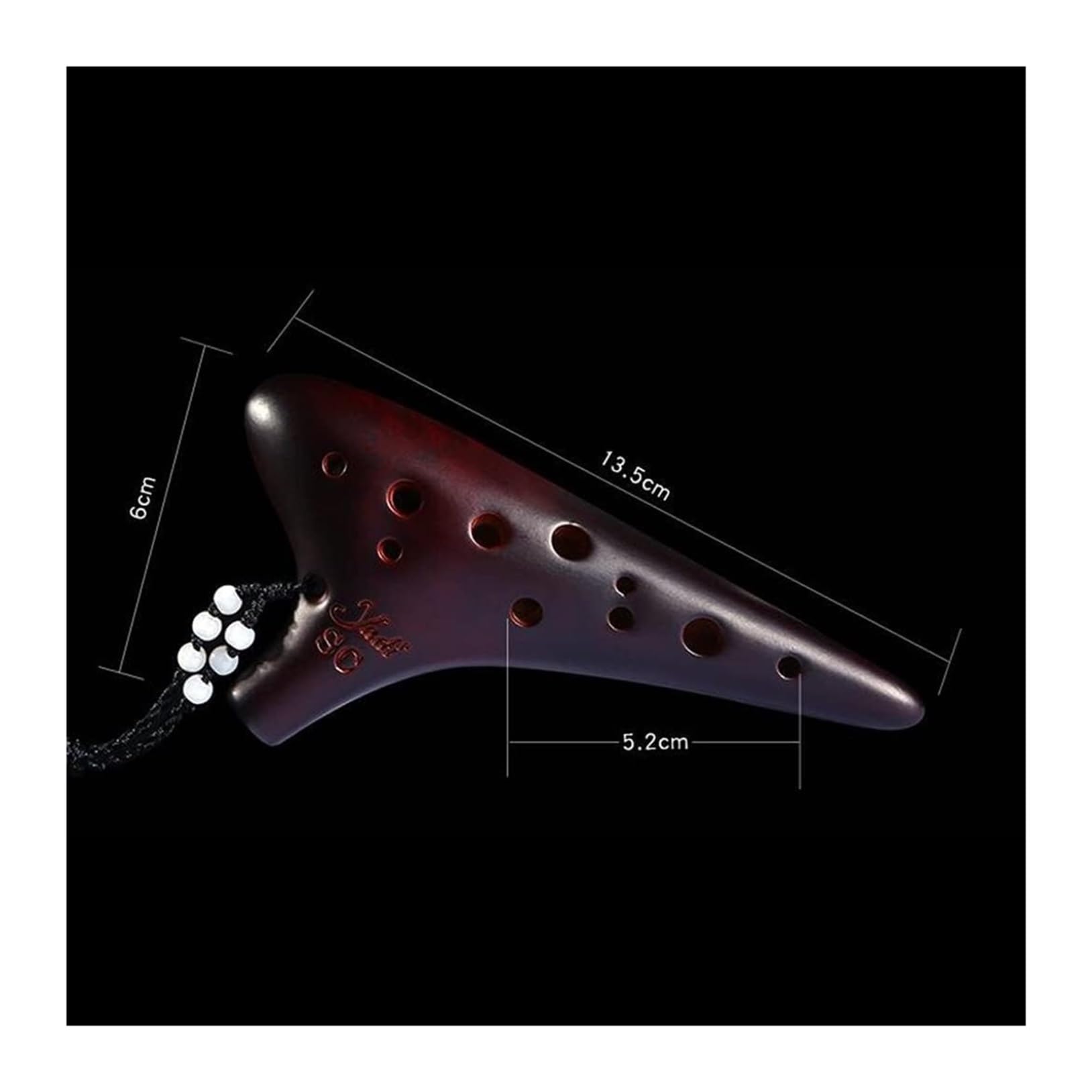 Ceramiczny instrument do zabawy z 12 otworami, okaryna, odpowiedni dla początkujących, dorosłych, okaryna (biała)