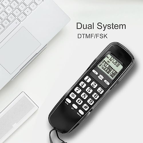 Festnetztelefon mit wandhalterung,Festnetztelefon Elektronische Appnce,Festnetz-Telefon,AnruferFestnetztelefon,Schwarz (Black)