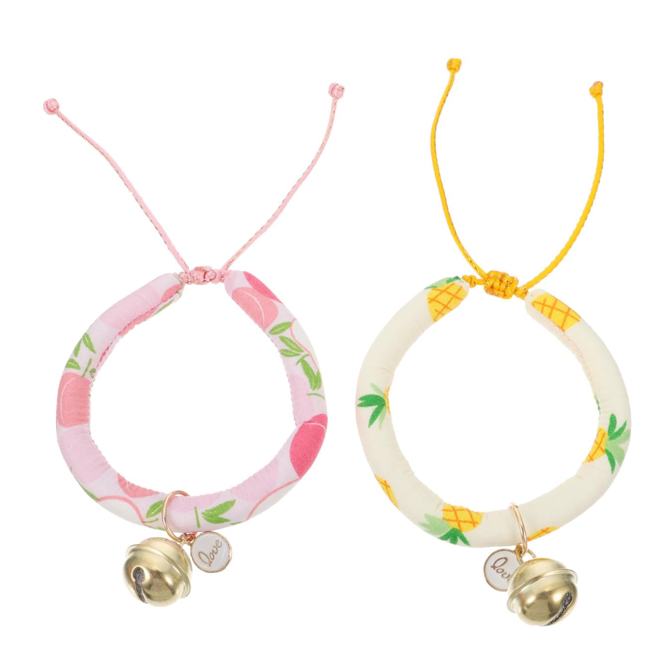 FOMIYES 6stücke Verstellbares Katzen Und Kaninchenhalsband Mit Niedlichem Glöckchen Sicherheitskragen Für Kleine Haustiere Ananas Und Pfirsichdesigns