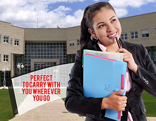 5 Pockets Expanding File Folders | Accordion Document & Paperwork Organizer, School & Office Supplies | A4 Letter Size, Button Closure |Storage Solution For Business, Home, Classroom |Pack Of 5 Colors #TOP5