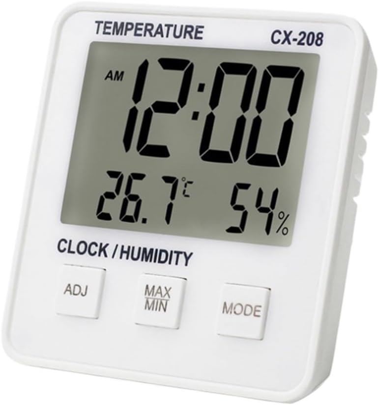 Indoor Temperature and Humidity Meter Home Hygrometer Alarm Clock Chimes The Whole Time
