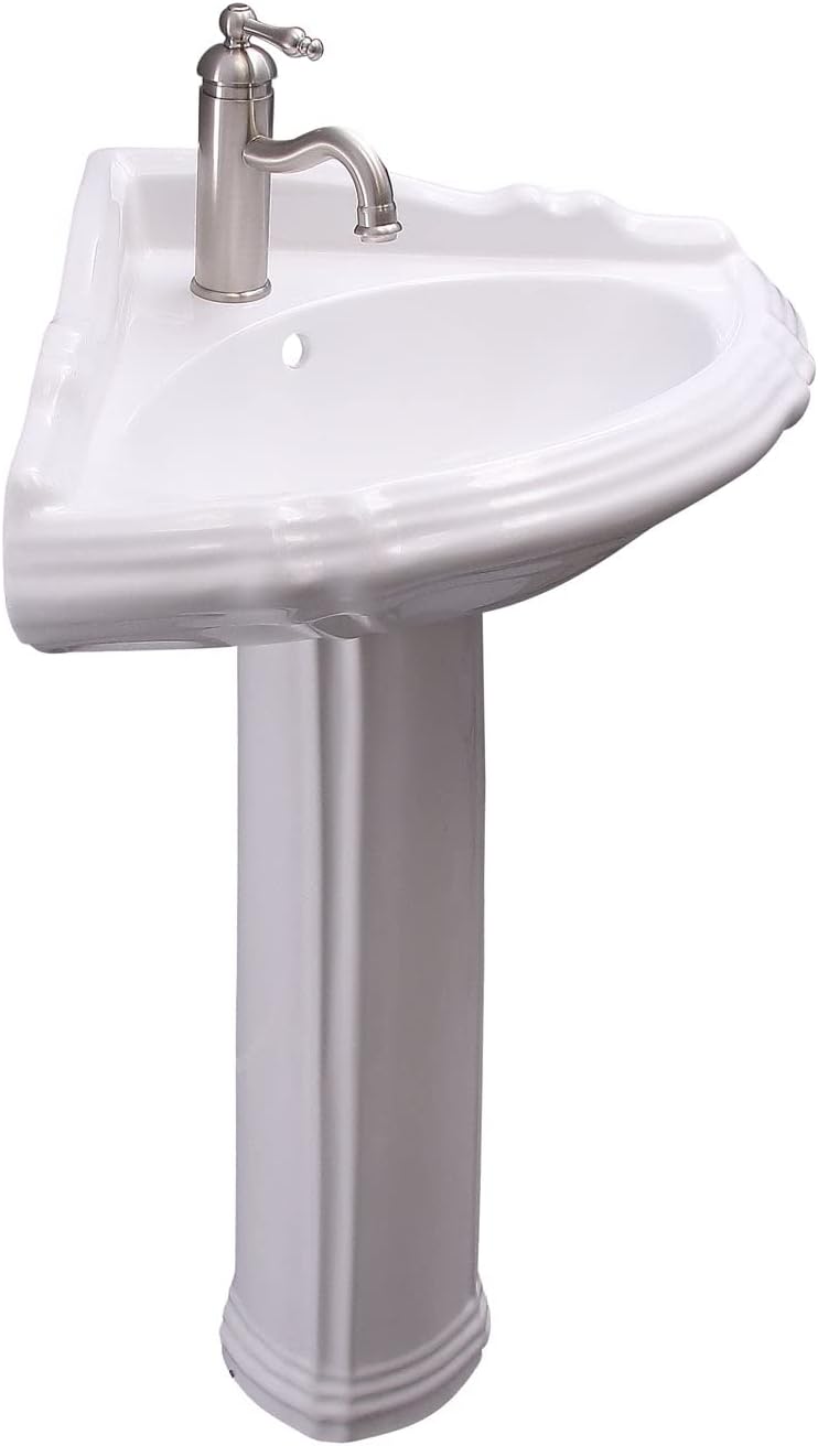 Ethan Corner Pedestal Lavatory 26-1/2" x 21-1/8" x 36-3/8"