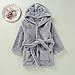 Baby Robe Baby Solid Bathrobe Cotton Plush Hooded Bath Robe Towel Pajamas (Grey, 18-24 Months)