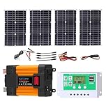 Kit Solare Completo Da 4000W 6000 W Con Inverter A Onda Sinusoidale Pura, Regolatore Da 50 A E Pannello Solare Da 100 W - Sistema Solare Da 12 V Per Casa, Campeggio, Camper, Emergenza(6000W,12V-220V)