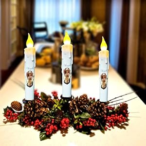 Timer Flameless Taper Candles, 6.75 Inch Set of 4 Timer Battery Taper Candles,Angel Blessed Decor White Candle,Primitive Wedding Kitchen Bedroom Dining Christmas Window Church Valentine Timer Flameless Taper Candles 675 Inch Set of 4 Timer Battery Taper CandlesAngel Blessed Decor White CandlePrimitive Wedding Kitchen Bedroom Dining Christmas Window Church Valentine