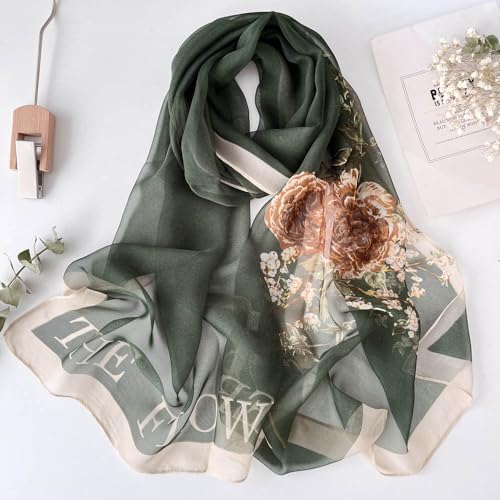Scarfs for Women Lightweight Fashion Scarves Elegant Floral Pattern Sheer Scarfs Sunscreen Shawls Wraps