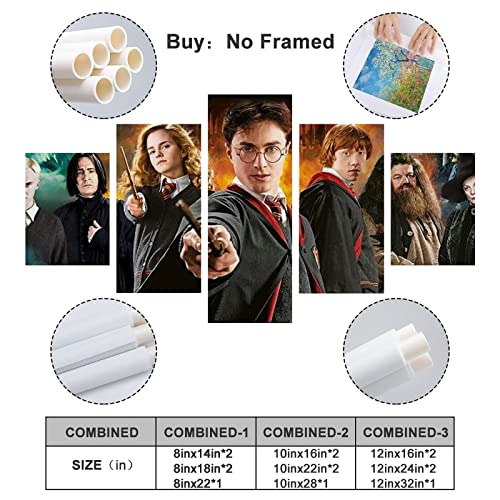 LIFUQING Harry Potter salone 5 parti canvas quadro...