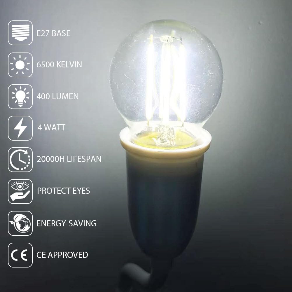 Xnordcaper G45 E27 Golf Ball LED Light Bulbs - Image 2