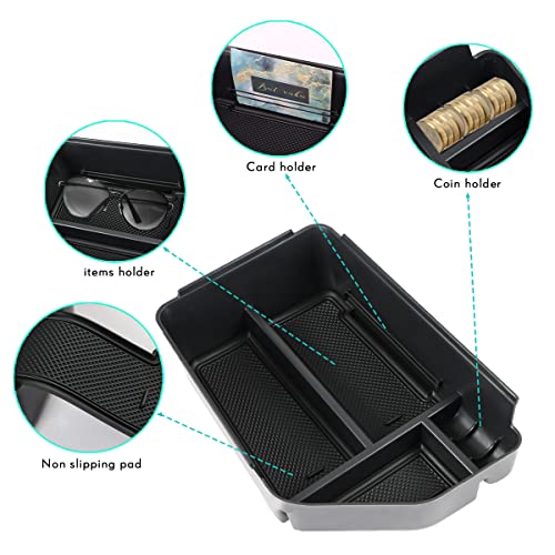 Image of MARCHFA Plastic Center Console Organizer Automobiles Tray Compatible for 2022 2023 2024 2025 Kia EV6 Accessories Armrest Storage Box Tray Organizer Insert (Black)