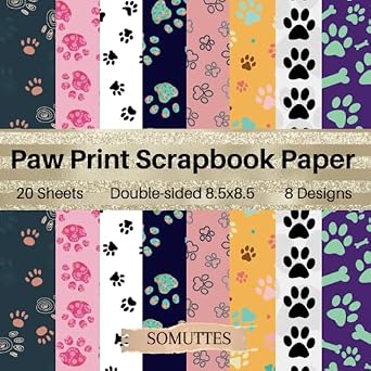 Paw Print Scrapbook Paper: Double Sided Scrapbooking Paper, Craft Paper ...