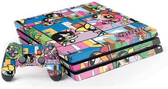 Skinit Decal Gaming Skin Compatible with PS4 Pro Console and Controller Bundle - Officially Licensed Warner Bros Powerpuff Girls Patches Design