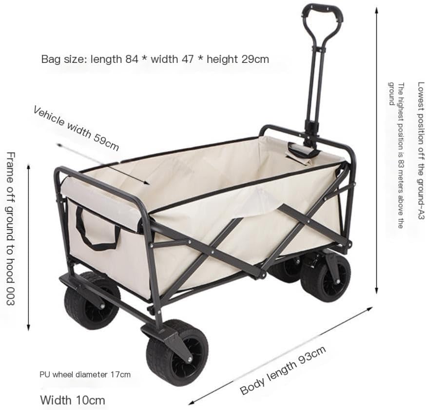 Outdoor Cart Fashionable Outdoor Camper, Stall Storage, Outdoor Camp Trailer, Home Shopping, Portable Foldable Trolley Outdoor Gardening Carts(Medium)