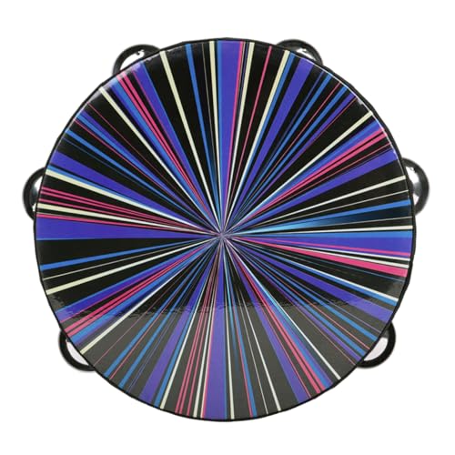 FUNOMOCYA 8-inch Colorful Tambourine Design Boys and Girls Hand Percussion Musical Instrument
