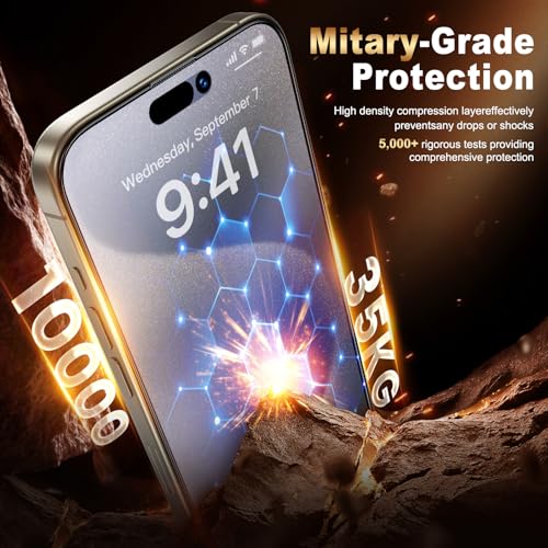 Image of UniqueMe for iPhone 15 Pro Max Matte Screen Protector - 6.7 inch - 2 Pack | HD,Smooth Matte Finish,9H+ Tempered Glass,Anti-Glare, Anti-Fingerprint, Bubble Free, Easy to Install