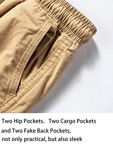 Boys' Drawstring Elastic Waist Cargo Jogging Pants for Kids4