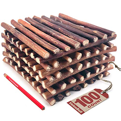 ValueBull Bully Sticks for Dogs, Jumbo 12 Inch, 100 Count - All Natural Dog Treats, 100% Beef Pizzles, Single Ingredient Rawhide Alternative