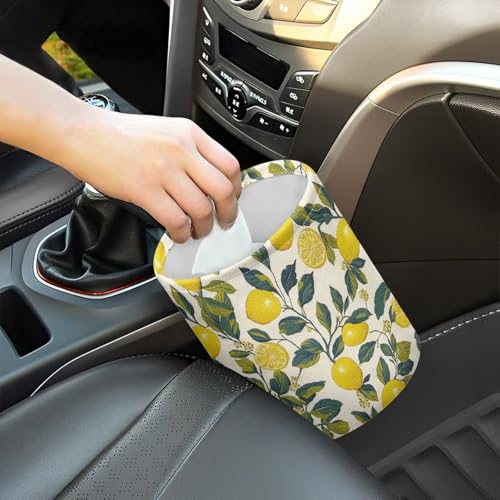 Image of Lemon Car Garbage Can Waste Basket for Cars - Back Seat, Floor, or Hanging Headrest Car Accessories Interior Road Trip Essentials