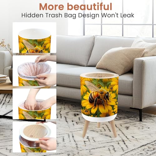 Caneca de basura pequeña con tapa, 1.8 galones miniatura 6