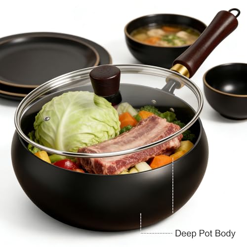 Wok de hierro fundido japonés con tapa 24 cm miniatura 2
