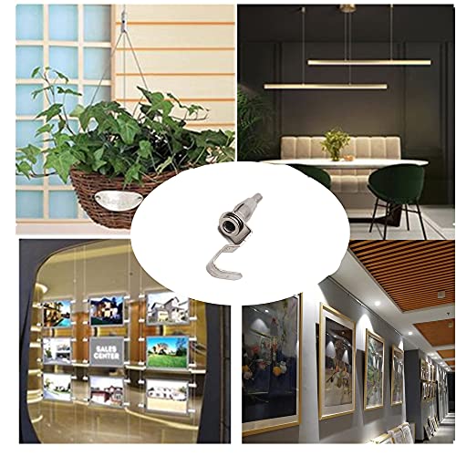Image of 20 Pcs Adjustable Metal Art Gallery Display Hanger Hooks, Professional Wire Rope Rail Picture Hanging Hooks, Hanger System Accessories for 1mm-2mm Wire Rope
