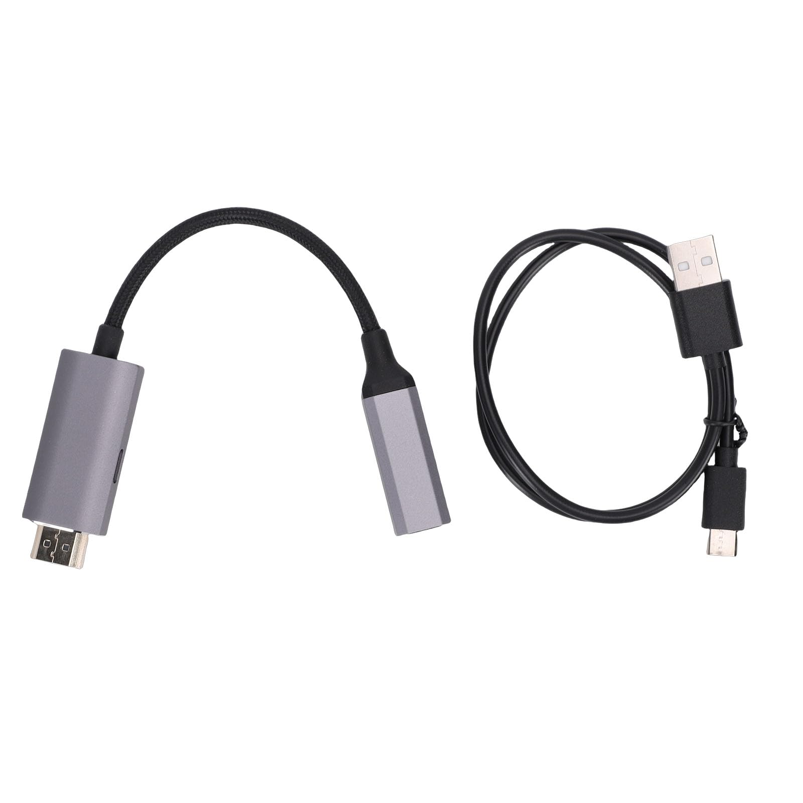 Annadue Adaptateur HDMI vers Mini DisplayPort, 1080P @ 60 Hz, Cordon HDMI Unidirectionnel en Alliage D'aluminium vers Mini DisplayPort Femelle avec Câble USB pour PC Portable P3/P
