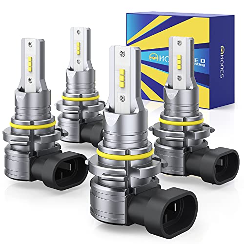 HONCS 9005 9006 LED Headlight Bulbs, 300% Brighter Wireless LED HB3 HB4 High/Low Beam, 6500K Cool White LED Conversion Kit